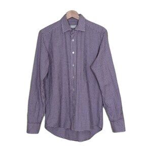Etro Shirt Men 38 Multicolor Slim Fit LS Collar Cotton Italy Preppy Office Party